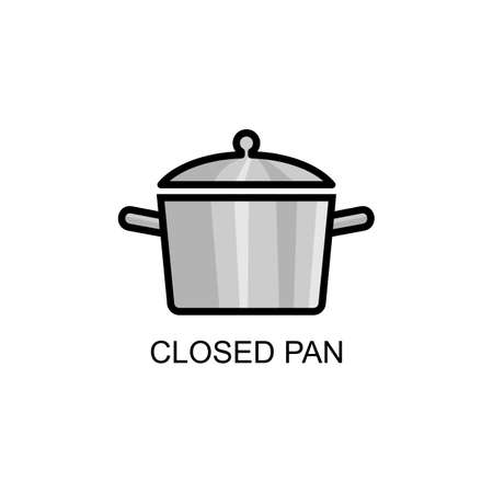 Closed pan for cooking outline vector for packaging designのイラスト素材