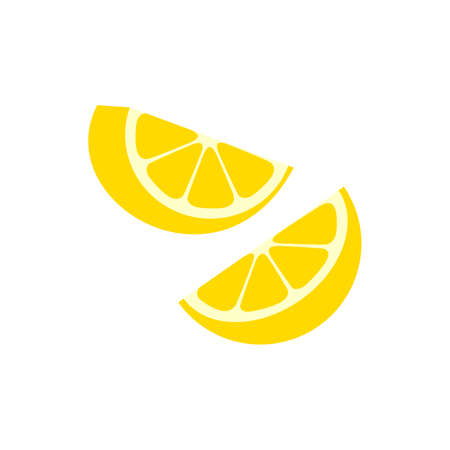Lemon cut pieces vector illustration isolated on white backgroundのイラスト素材