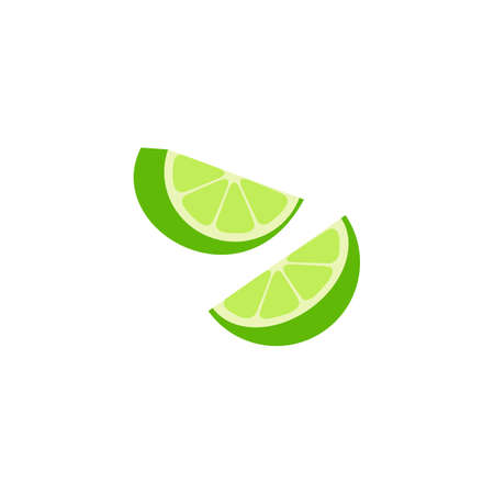 Lime cut pieces vector illustration isolated on white backgroundのイラスト素材