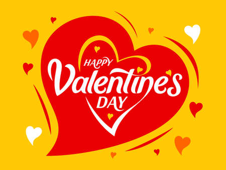 Valentines day typography greeting design in heart shapeのイラスト素材