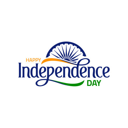 August 15, Happy independence day. Vector Greeting card design for Indian independence Day.のイラスト素材