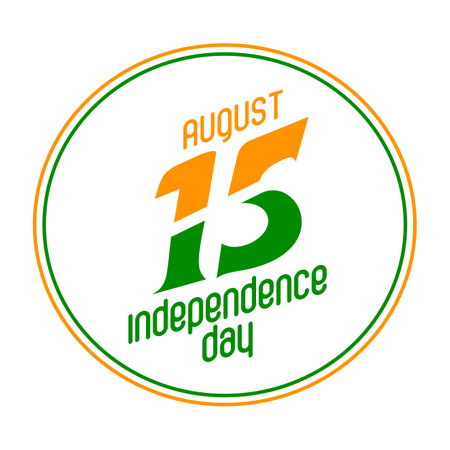August 15, Happy independence day. Vector Greeting card design for Indian independence Day.のイラスト素材