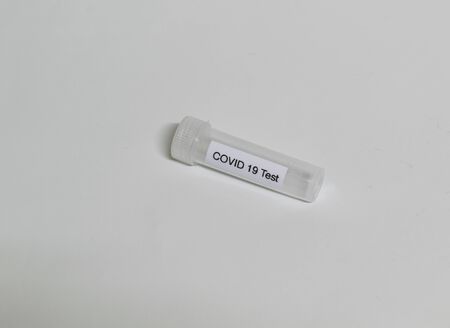 Test tube with sample for SARS-CoV-2 or COVID-19 virus test