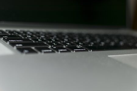 close up look of laptop keyboardの写真素材