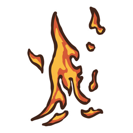 Fire flames isolated on white background. Vector cartoon illustration of fire flames.のイラスト素材