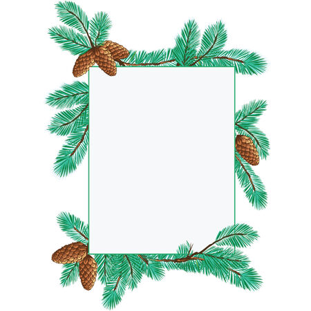 Christmas background with branches of pine-tree のイラスト素材