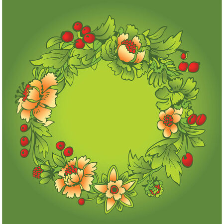 green decorative floral background のイラスト素材
