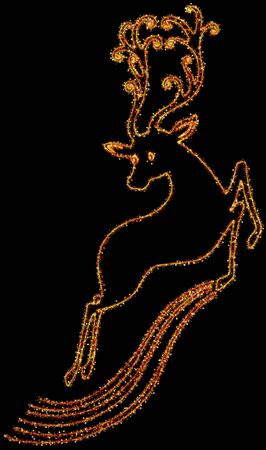 Christmas Decorative Deer, gold and blackの写真素材