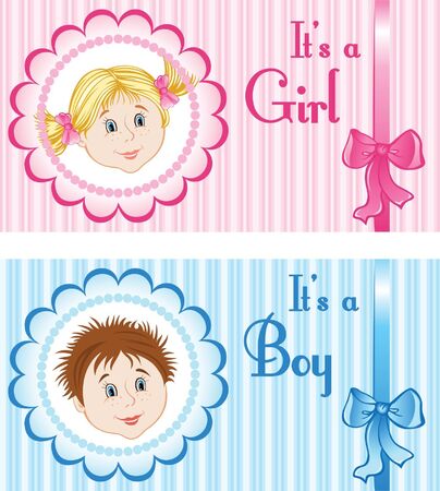 Baby Announcement Cardsのイラスト素材