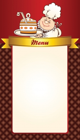 Cafe menu template design with chefのイラスト素材