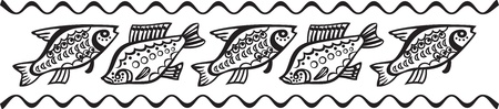 Decorative Fish Patternのイラスト素材