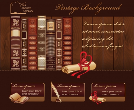 Vintage Book Background for Web Templateのイラスト素材