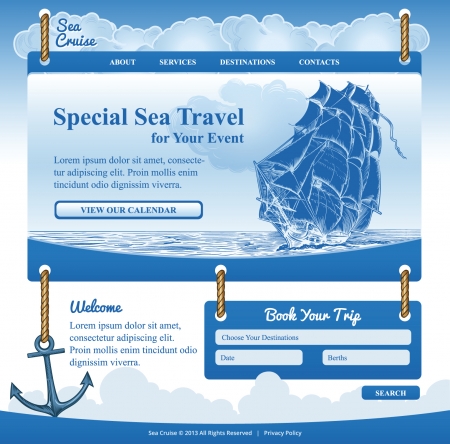 Web Template for Sea Cruise Themeのイラスト素材