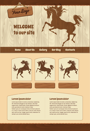 Horse theme for web site templateのイラスト素材