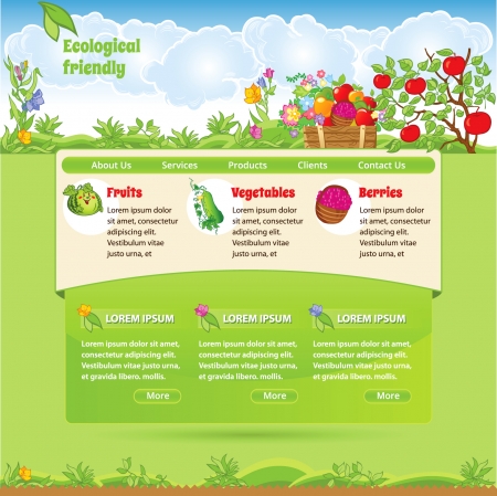 Ecological template for web siteのイラスト素材