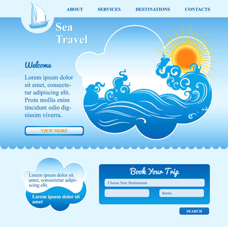 sea background with wavesのイラスト素材