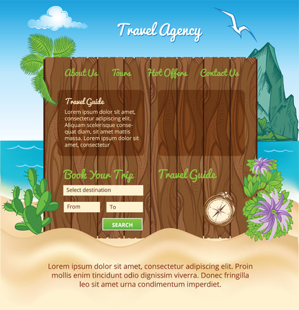 Beach template for travel agencyのイラスト素材