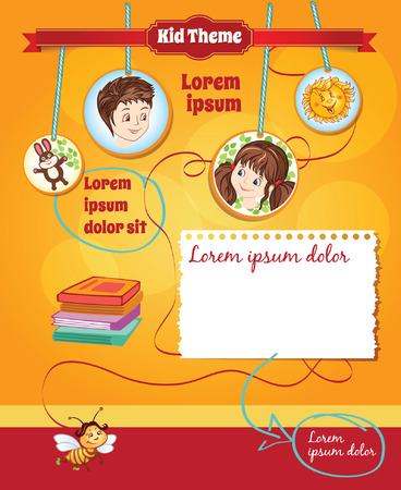 Orange background for kid templateのイラスト素材