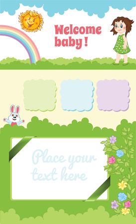 Cartoon vector background for kid template.のイラスト素材