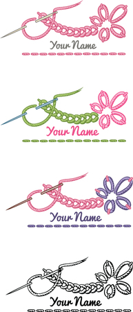 embroidery template, logo designのイラスト素材