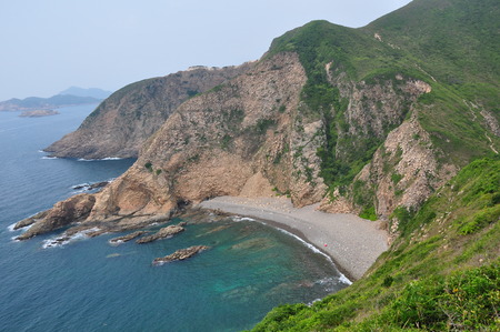 hill by the seaの写真素材