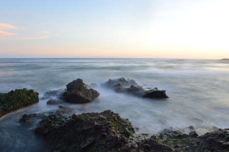 beautiful beach rocksの写真素材