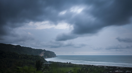 Bantul, Indonesia, November 21, 2016 â The view from the top saw parangtritis beach.のeditorial素材