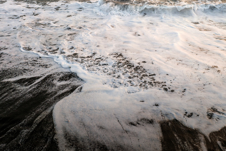 Jogjakarta, Indonesia, September 26, 2015 â The ripples of the waves on the glagah beach.のeditorial素材