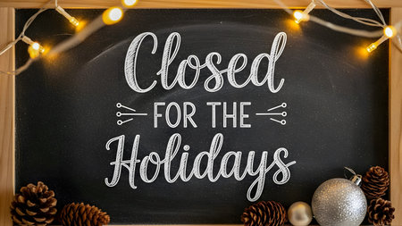 Coffee for the Holidays. Blackboard with chalk lettering and Christmas decoration.の素材