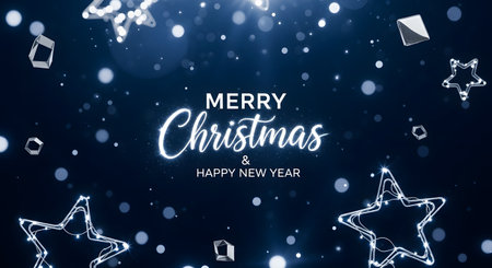 Merry Christmas and Happy New Year background with snowflakes.の素材