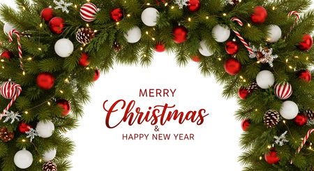 Christmas greeting card. Merry Christmas and Happy New Year. Vector illustration.の素材