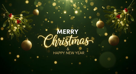 Merry Christmas and Happy New Year Greeting Card. Vector illustrationの素材