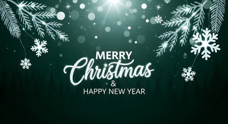 Merry Christmas and Happy New Year Greeting Card. Vector Illustrationの素材