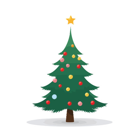 christmas tree icon isolated on white background vector illustration eps 10のイラスト素材