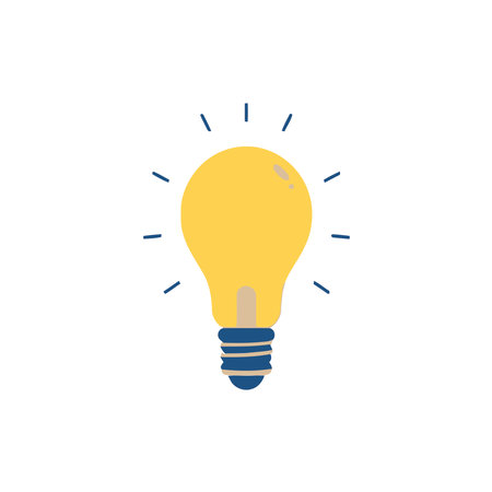 Light bulb icon in flat style. Lightbulb vector illustration on white isolated background. Idea business concept.のイラスト素材