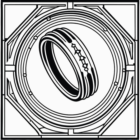 Tire ring on a black and white background. Vector illustration.のイラスト素材