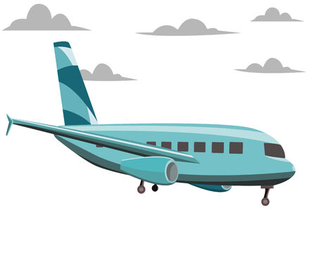 An aeroplane is flying and bringing people to someplaceのイラスト素材