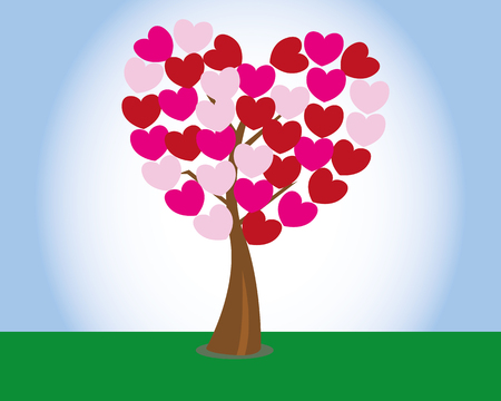 valentine treeのイラスト素材