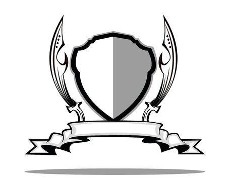 sword shield badgeのイラスト素材