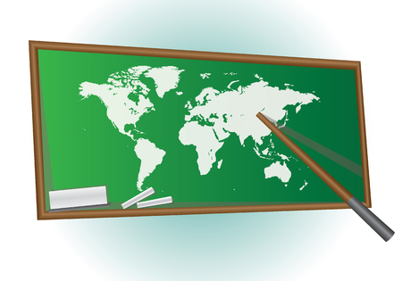 worldmap on chalkboardのイラスト素材
