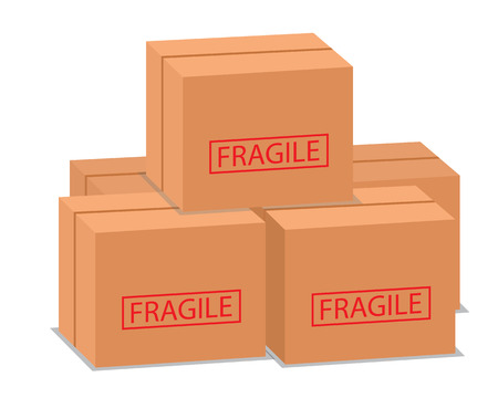 package box stack illustrationのイラスト素材