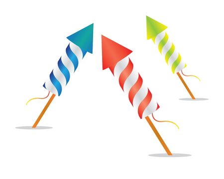 fireworks rocket illustrationのイラスト素材