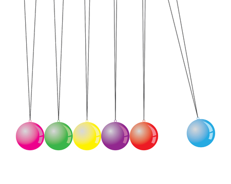 colorfull newton cradleのイラスト素材