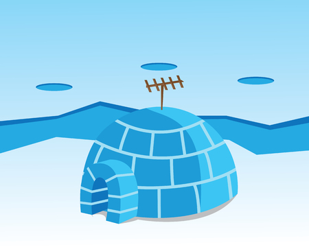 igloo house illustrationのイラスト素材