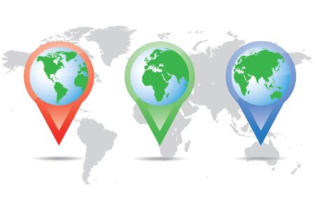 world map locationのイラスト素材