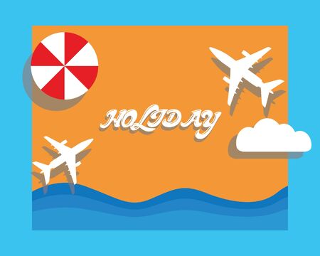 holiday travel flight timeのイラスト素材