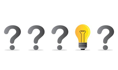 idea between questionのイラスト素材