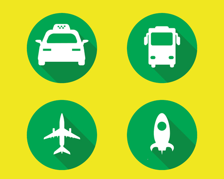 transportation flat iconのイラスト素材