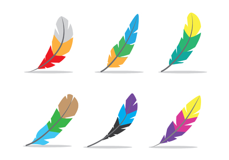 Colorful feather illustration.のイラスト素材