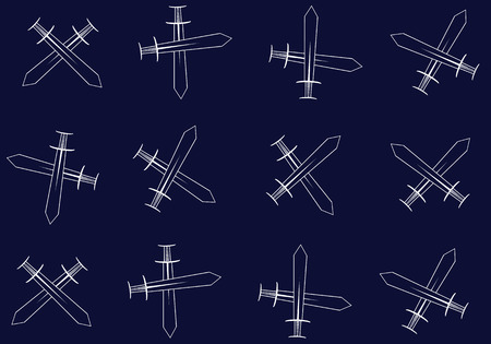 swords white patternのイラスト素材